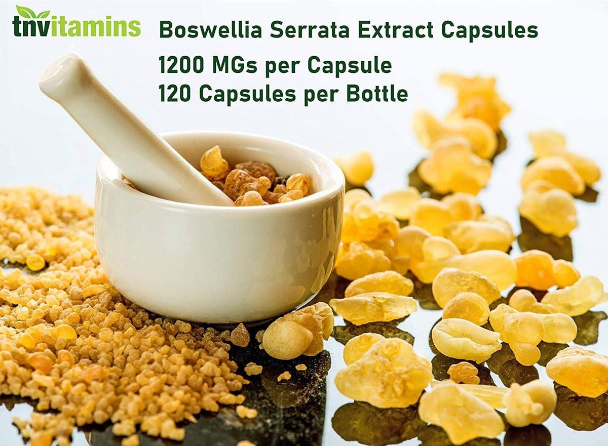 tnvitamins Boswellia Extract Capsules, 120 Count | 1,200 mg Per Capsule | 65% Boswellic Acids + 10:1 Concentrated Extract | Boswellia Serrata | Joint & Mobility Support - görsel 15