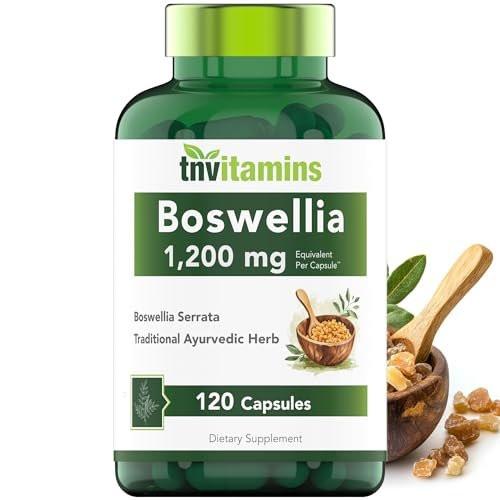 tnvitamins Boswellia Extract Capsules, 120 Count | 1,200 mg Per Capsule | 65% Boswellic Acids + 10:1 Concentrated Extract | Boswellia Serrata | Joint & Mobility Support - görsel 2