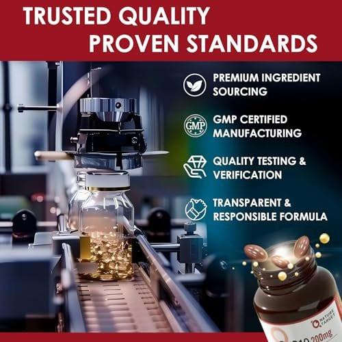 NATURE TARGET CoQ10-200mg-Softgels + PQQ with Organic-Olive-Oil - High Absorption-Coenzyme-Q10 - Antioxidant-for-Heart-Health and Immune Support, Energy Production, 120 Servings - görsel 5