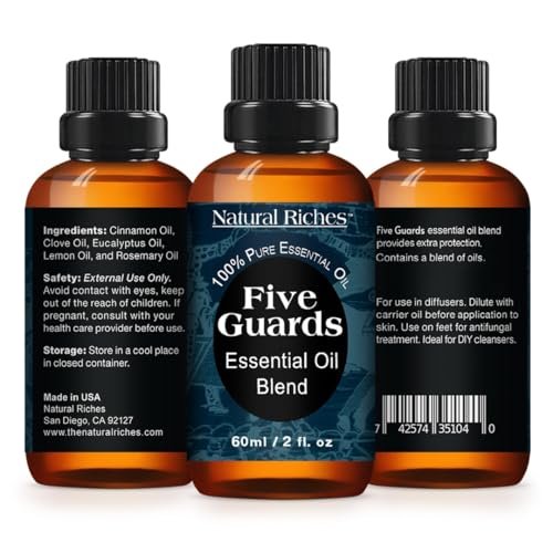 Natural Riches Five Guards Essential Oil Blend Health Shield for Aromatherapy with Clove Cinnamon Lemon Rosemary Eucalyptus Oil 2oz - görsel 3