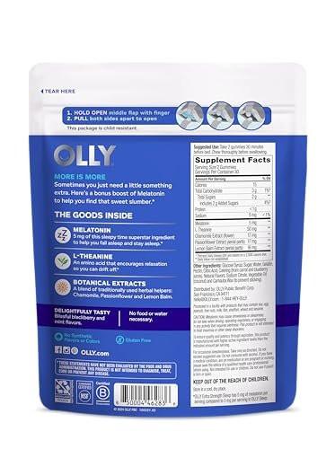 OLLY Immunity Sleep Gummy, Immune and Sleep Support, 3mg Melatonin, Echinacea, Zinc, Vitamin C, Chewable Supplement, Berry - 60 Count - görsel 3