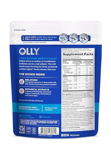 OLLY Immunity Sleep Gummy, Immune and Sleep Support, 3mg Melatonin, Echinacea, Zinc, Vitamin C, Chewable Supplement, Berry - 60 Count