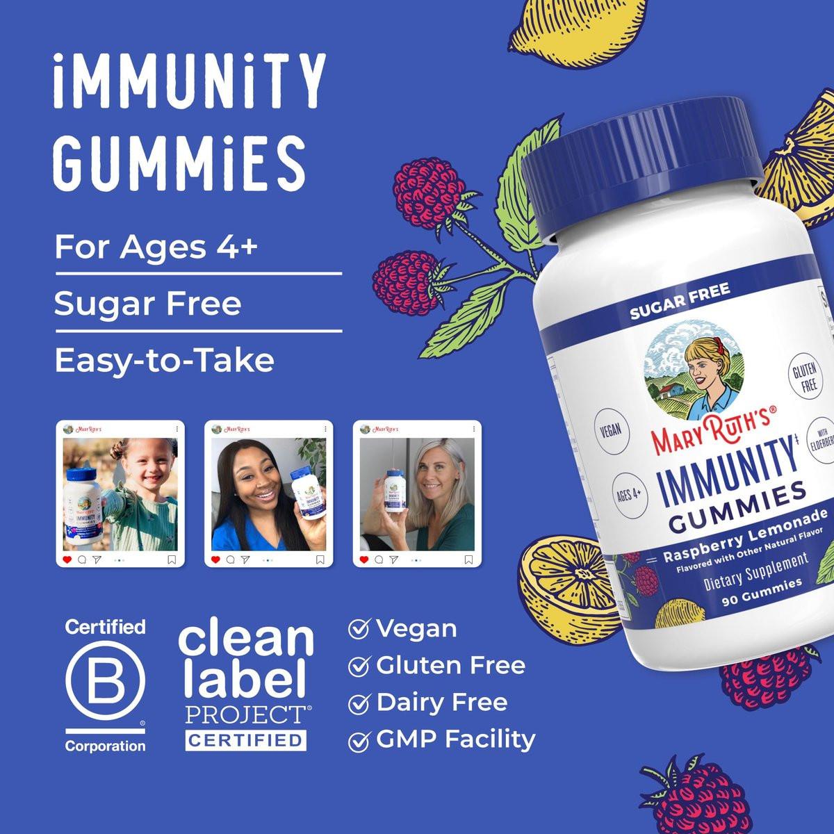 MARYRUTH'S Sugar Free Immunity Gummies | Powerful Blend | Elderberry Vitamin C & Zinc | Vitamin D3 & Echinacea | Immune Support Supplement | Gummies for Kids & Adults | Vegan | Non GMO | 90ct - görsel 16