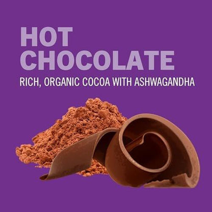 OM MUSHROOM SUPERFOOD Hot Chocolate Blend – Dutch Cocoa Mushroom Powder with Lion’s Mane, Reishi, Chaga & Turkey Tail – Focus, Calm & Stress Support – 2g Sugar, 25 Calories – Single Serve (10 Count)