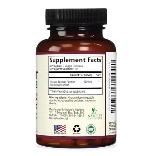 Beet Root Capsules - 1300mg per Serving - Extra Strength Organic Beetroot Powder Supplement - Supports Nitric Oxide Production, Heart Health & Natural Energy - Bottled in USA - 60 Veggie Capsules - görsel 15