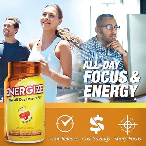iSatori Energize Brain & Focus Caffeine Pills - Fast Acting All Day Energy Pills, Brain Booster, Energy and Focus Supplement, Time Release Caffeine Means No Jitters, No Crash (60 Tablets) - görsel 11