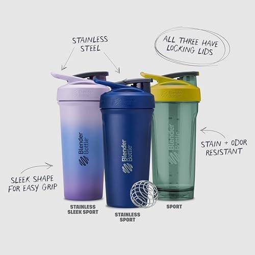 BlenderBottle Strada Tritan Shaker Bottle with Locking Lid, 28-Ounce, Black - görsel 7