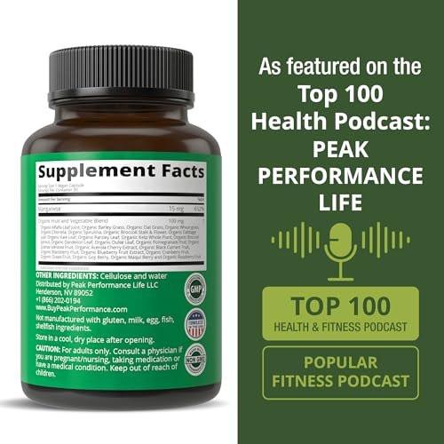 Manganese Supplement Food Like Mineral Chelated for Superior Absorption with Whole Food Blend of 25+ Fruits & Vegetables. Pure Trace Mineral Capsules for Connective Tissue, Bone Health, Enzyme Support - görsel 12