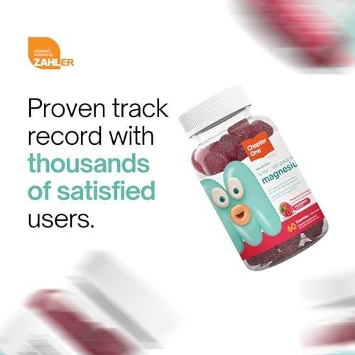 Zahler Chapter One Magnesium Gummies - Supports Calm for Kids - Chewable Magnesium Supplement Gummies to Support Muscle Function - Kosher, Dairy-Free & Gluten-Free - Raspberry, 60 Count - görsel 5