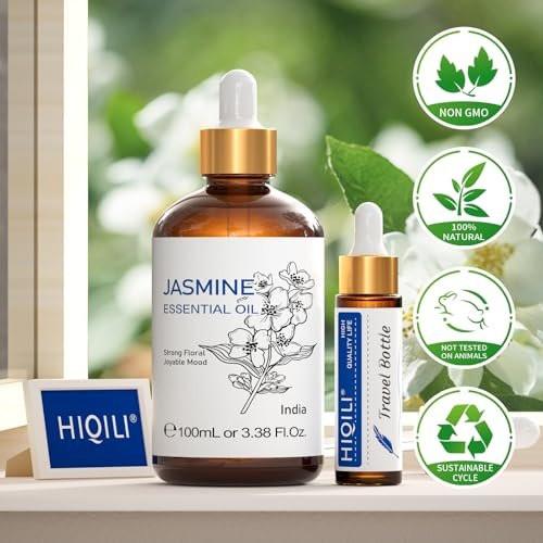 HIQILI Jasmine Essential Oil, Pure & Natural Jasmine Oil for Diffuser, Perfume, Shampoo, Aromatherapy - 3.8 Fl Oz / 100 ML - görsel 18