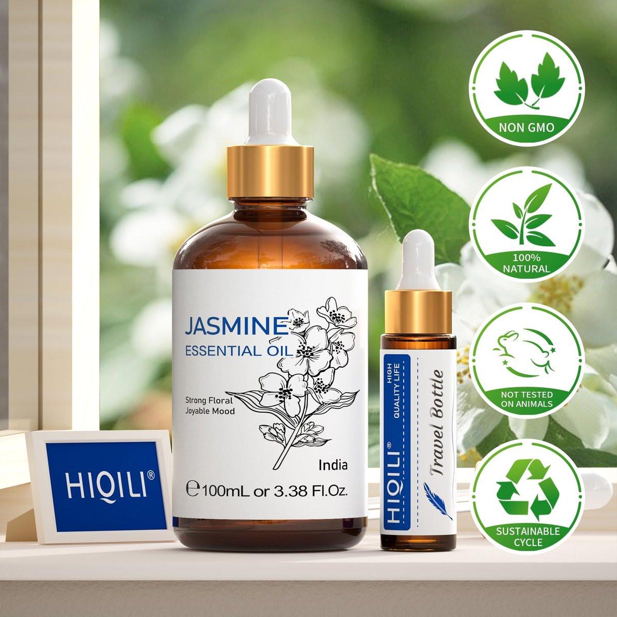 HIQILI Jasmine Essential Oil, Pure & Natural Jasmine Oil for Diffuser, Perfume, Shampoo, Aromatherapy - 3.8 Fl Oz / 100 ML - görsel 17