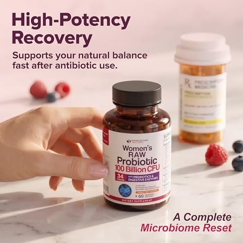 Wholesome Wellness Dr. Formulated Raw Probiotics for Women 100 Billion CFUs Capsules with Prebiotics, Digestive Enzymes, Approved for Adults, Shelf Stable Supplement - görsel 16