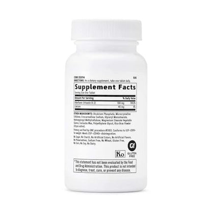 GNC Vitamin B2 100mg Supplement, Essential for Metabolism of Fats, Carbohydrates and Proteins, 100 Servings