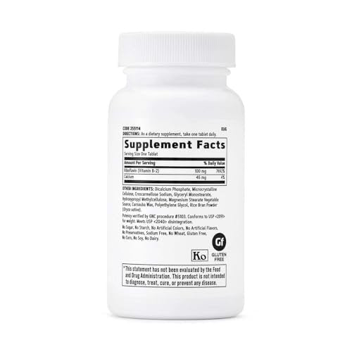GNC Vitamin B2 100mg Supplement, Essential for Metabolism of Fats, Carbohydrates and Proteins, 100 Servings - görsel 1