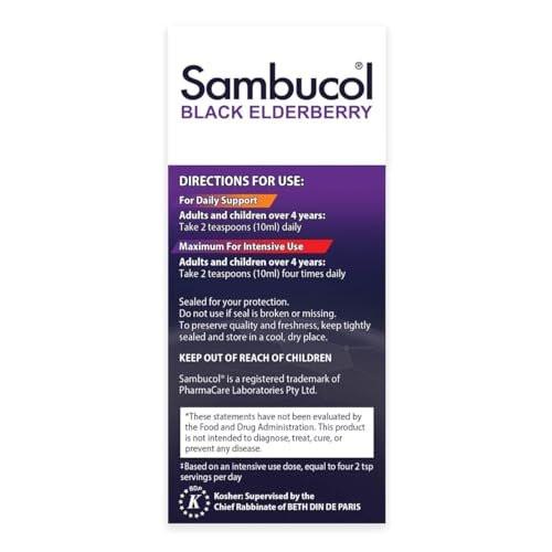 Sambucol Black Elderberry Syrup for Kids - Elderberry Liquid with Vitamin C for Kids, No Artificial Flavors, High Antioxidants, Daily Wellness Support, Berry Flavor - 7.8 Fl Oz - görsel 8