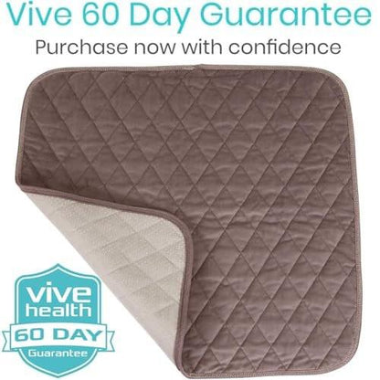 Sures Waterproof Chair Pads for Incontinence (22" x 21") - Washable, Waterproof Seat Protector - Chair Protector Seat Cover - Absorbent Pad for Bed, Seat, Car, Wheelchair & Recliner (Brown, 1 Pack)