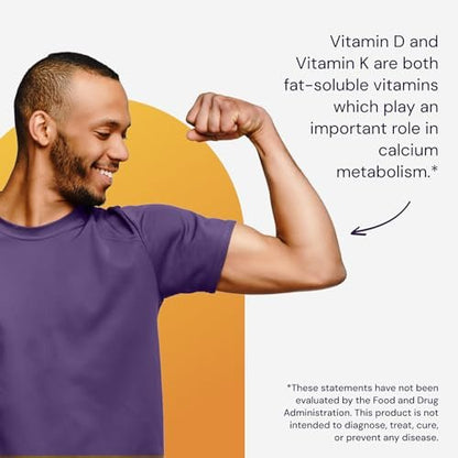 Healthy Origins Vitamin D3 & K2 - Vitamin D3, 50 mcg - Vitamin K2, 200 mcg - Easily Absorbable Vitamin D & Vitamin K Supplements - Non-GMO & Gluten-Free Supplements - 60 Softgels