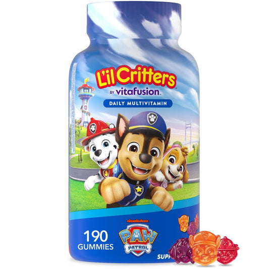 Lil Critters Nickelodeon Paw Patrol Kids Multivitamin Gummies | 190 Count | Gummy with Vitamin A B C D E | Fruit Flavors | 11 Essential Nutrients | Gluten and Dairy-Free Children's Daily Supplement