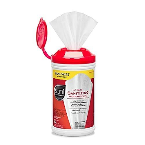 PDI Sani-Wipe™ Non-Rinse Food Contact Hard-Surface Sanitizing Wipe, 7.75" x 9", 95/can - görsel 1