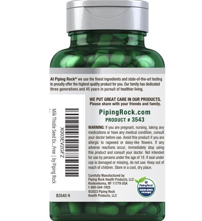 Piping Rock Milk Thistle Supplement | 200 – Liver Support: Milk thistle is widely recognized for its ability to – Image 13