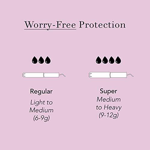 Rael Tampons, Cardboard Applicator with Organic Cotton, Multipack, Regular and Super Absorbency, Unscented, Upgraded Easy Grip, Biodegradable, Chlorine-Free (36 Count, Bundle) - görsel 14