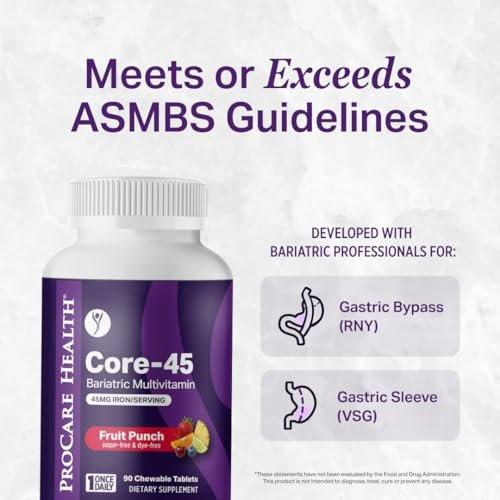 Procare Health Bariatric Multivitamin with Iron 45mg Chewable (30 Tablets) - Fruit Punch Flavor Bariatric Multivitamin Chewable Pills for Gastric Bypass & Sleeve Gastrectomy Patients (01 Month Supply) - görsel 13
