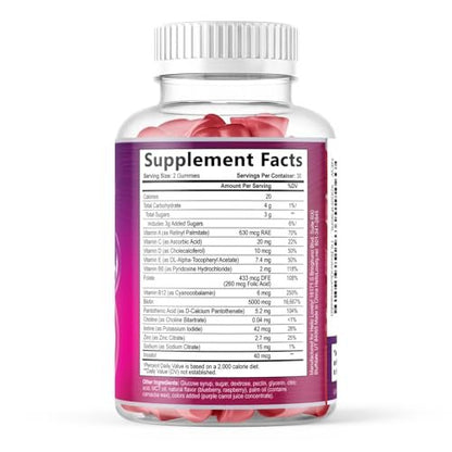 Hair Vitamins Gummies with Biotin 5000 mcg per Serving - Hair Growth Support with Vitamins E & C for Thicker, Stronger & Beautiful Hair - Hair Skin and Nails Vitamin, Gluten Free - 60 Gummies