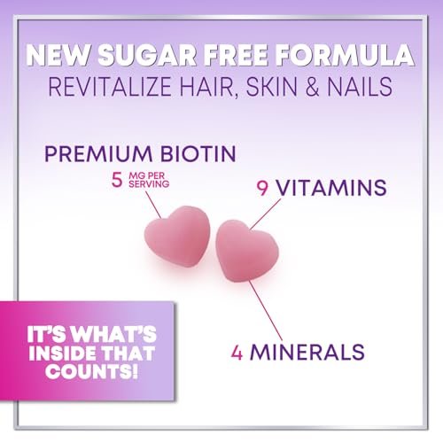 Hair Vitamins Gummies with Biotin 5000 mcg per Serving - Hair Growth Support with Vitamins E & C for Thicker, Stronger & Beautiful Hair - Hair Skin and Nails Vitamin, Gluten Free - 120 Gummies - görsel 7