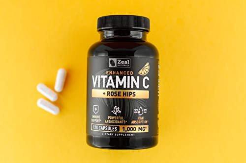 Vitamin C with Rose Hips 1000mg - Pure Ascorbic Acid Supplement - High Dose Vitamin C Capsules for Immune Support - 120 Count - görsel 13