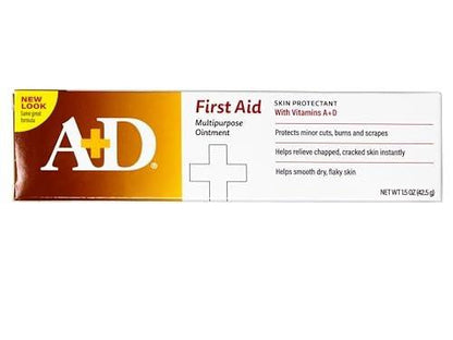 A+D First Aid Ointment, Multipurpose Dry Skin Moisturizer and Skin Protectant, 1.5 Oz (Pack of 3)