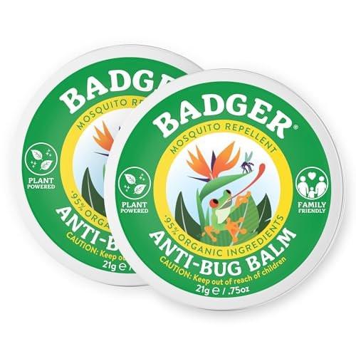 Badger Bug Repellent Tin, Organic Deet-Free Mosquito Repellent with Citronella, Family Friendly Pleasant Smelling Insect Repellent, Easy to Use Travel Size, .75 oz Tin, 2-Pack - görsel 2