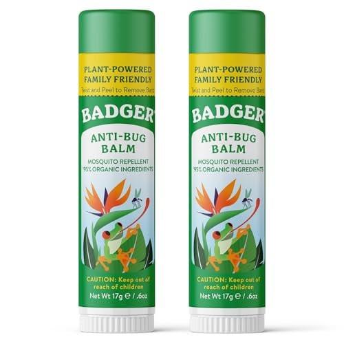 Badger Bug Repellent Stick, All Natural Mosquito Repellent with Citronella, Pleasant Smelling Insect Repellent Travel Size for Kids and Adults, 0.6 oz, 2-Pack - görsel 1