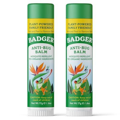 Badger Bug Repellent Stick, All Natural Mosquito Repellent with Citronella, Pleasant Smelling Insect Repellent Travel Size for Kids and Adults, 0.6 oz, 2-Pack