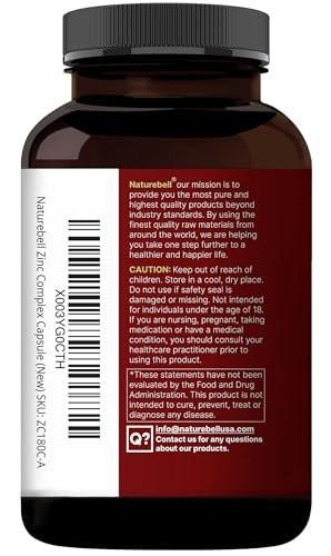NatureBell Zinc Quercetin with Vitamin C & D3, 240 Capsules | Quercetin 1,000mg + Zinc 50mg + Vitamin C 250mg + Vitamin D3 5,000 IU | 4-in-1 Advanced Immune & Lung Support | ZincVanta Formula - görsel 1
