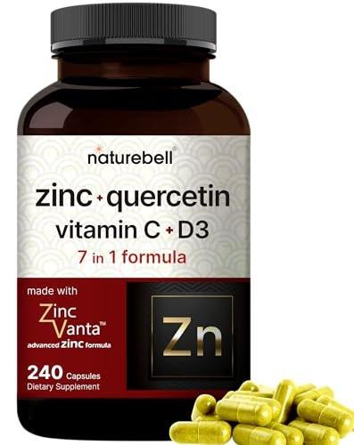 NatureBell Zinc Quercetin with Vitamin C & D3, 240 Capsules | Quercetin 1,000mg + Zinc 50mg + Vitamin C 250mg + Vitamin D3 5,000 IU | 4-in-1 Advanced Immune & Lung Support | ZincVanta Formula - görsel 3