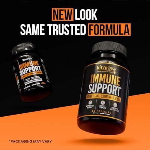VitaRaw Immune Support Vitamins - Elderberry with Zinc, Vitamin C, and Garlic for Adults - Sambucus Black Elderberry Capsules & Echinacea Immunity Renewal Complex - görsel 13