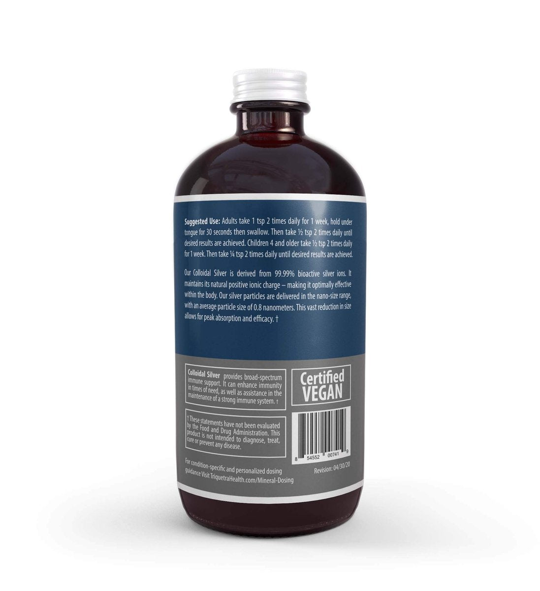 Bioactive Colloidal Silver - 8 oz, Glass Bottle, Vegan, Safe Doses with Highest Effectiveness - Nano Ions, 30 PPM - Immune Support (48 Servings) - görsel 6