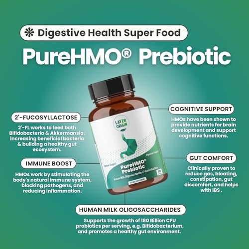 Layer Origin PureHMO Human Milk Oligosaccharide (HMO 2'-FL) Prebiotic Fiber - Feed 180 Billion Probiotics/Serving, 30-Day Supply - görsel 8
