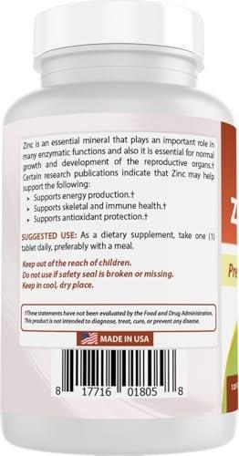 Best Naturals Zinc 30mg Supplements (as Zinc Citrate) - Zinc Vitamins for Adults Immune Support - 120 Tablets (120 Count (Pack of 2)) - görsel 3
