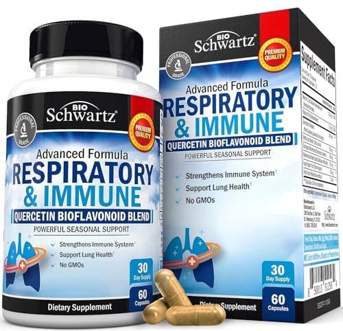 Respiratory & Immune Lung Support Supplement with Quercetin, Vitamin D & Cordyceps, Helps Soothe Respiratory Tissues While Loosening Mucus, Lung Health Vitamins for Women & Men, 60 Capsules - görsel 2