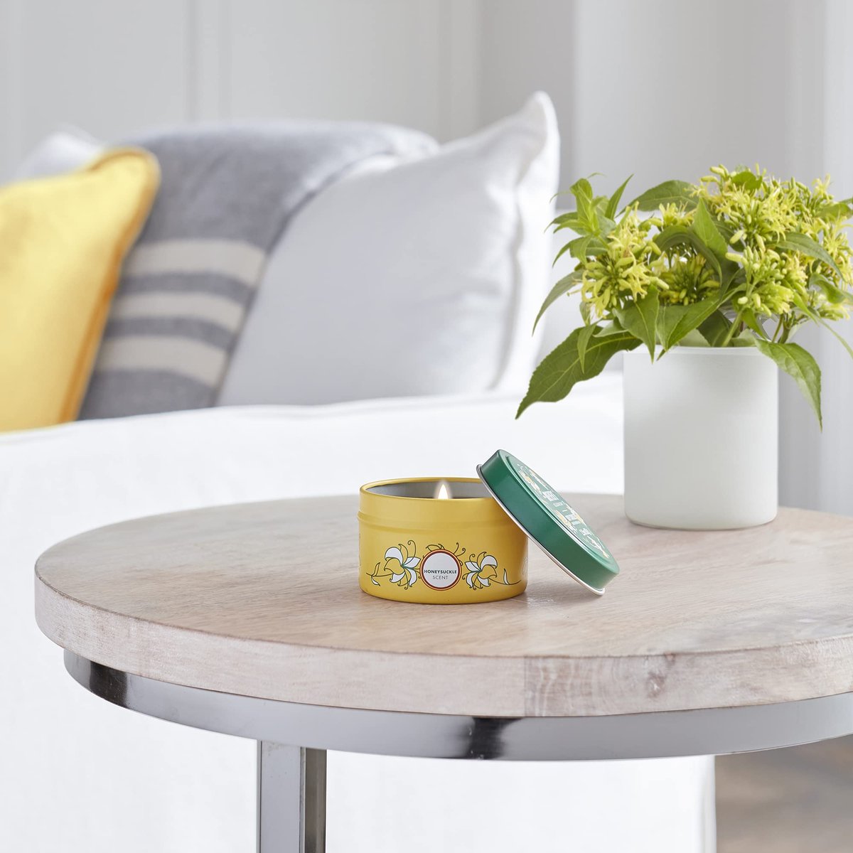 MRS. MEYER'S CLEAN DAY Soy Tin Candle, 12 Hour Burn Time, Made with Soy Wax and Essential Oils, Honeysuckle, 2.9 oz - görsel 9