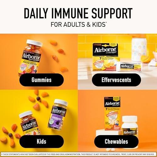 Airborne Elderberry + Zinc & Vitamin C Effervescent Tablets, Immune Support Supplement with Powerful Antioxidant Vitamins A C E, 20 Fizzy Drink Tablets, Elderberry Flavor - görsel 3