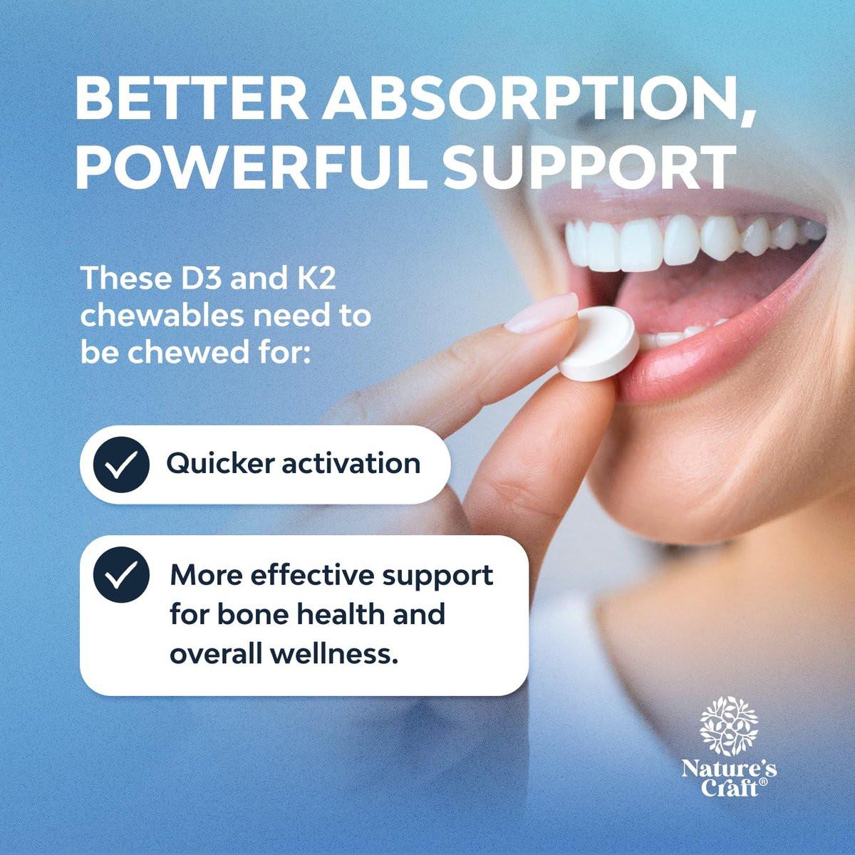 Vitamin D3 with K2 MK7 Supplement - Vitamin D3 2000 IU Tablets and K2 for Immune Support Bone Health Heart Health Joint Support Bone Strength and Mood Boost - VIT Immune System - 60 Count - görsel 9