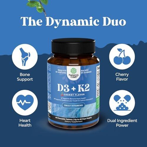 Vitamin D3 with K2 MK7 Supplement - Vitamin D3 2000 IU Tablets and K2 for Immune Support Bone Health Heart Health Joint Support Bone Strength and Mood Boost - VIT Immune System - 60 Count - görsel 12