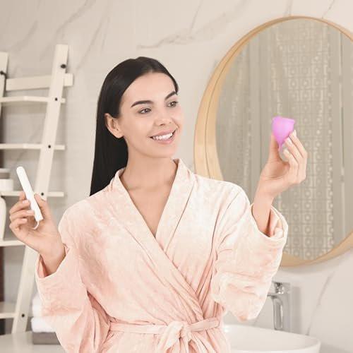 EcoBlossom Reusable Menstrual Cup Set - The Most Reliable Medical Grade Silicone Period Cups - Comfortably use for 12 Hours (2 Small Cups) - görsel 4