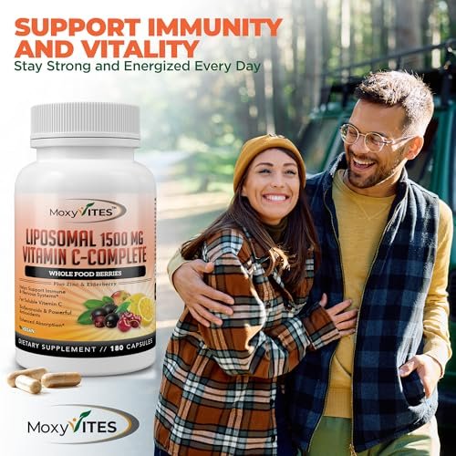 Liposomal Vitamin C with Zinc Capsules - Vit C Organic Elderberry, Amla, Camu Camu - High Absorption, Anti Aging, Immune Support, 1500mg/Serving 3 Month Supply Gluten Free NON GMO Veggie Caps - görsel 14