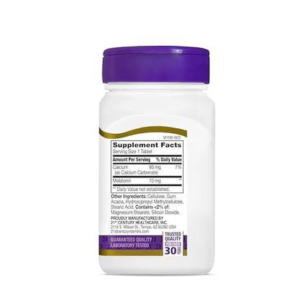 21st Century Melatonin 5mg Tablets, 120 Count – Sleep Aid for Adults, Promotes Relaxation & Restful Sleep, Non-Habit Forming, Gluten-Free, Non-GMO