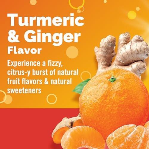 Emergen-C Citrus-Ginger Fizzy Drink Mix, Turmeric and Ginger, Immune Support, Natural Flavors with High Potency Vitamin C, 18 Count - görsel 6