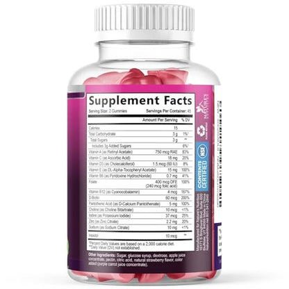 Multivitamin Gummies for Adults - Daily Adult Multivitamins Gummy with Vitamins A, C, D, B12 for Women & Men, Immune Support Gummy Multivitamins Supplement, Adult Multi VIT Vitamin - 90 Gummies