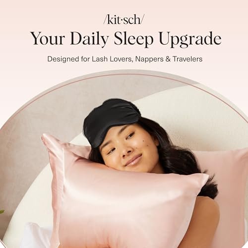 Kitsch Weighted Satin Sleep Mask - Weighted Eye Masks for Sleep and Travel - Lavender Ultra-Soft Sleeping Eye Mask for Women and Men - Light Blocking, Adjustable Strap, (4.1oz/116g) - görsel 8